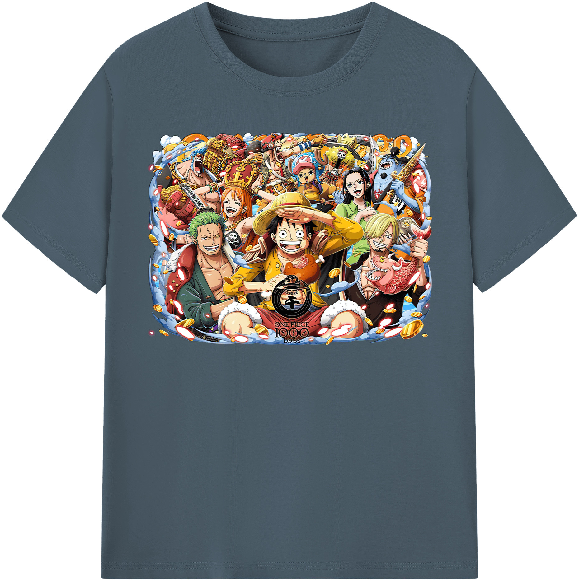 ワンピース モンキー・D・ルフィ ONE PIECE Monkey D. Luffy 綿100％半袖Tシャツ（フロントプリント）
